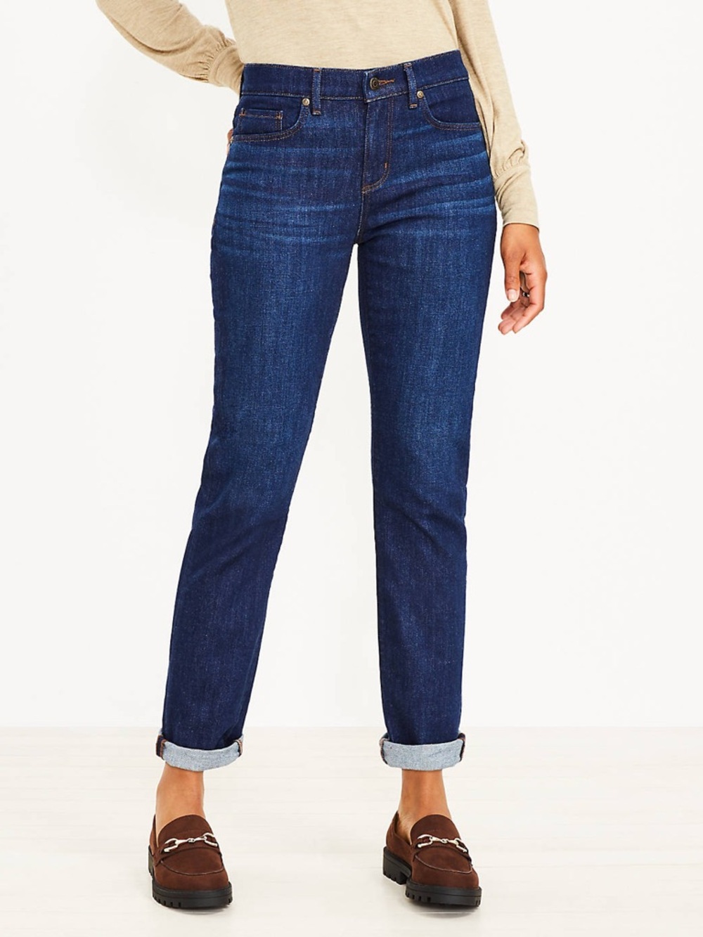 LOFT Dark Blue Boyfriend Jeans